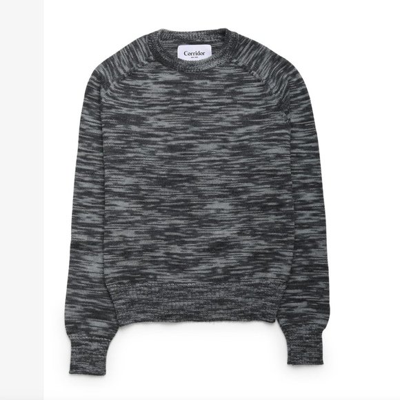 Corridor 100% Alpaca Hair Grey Space Dye Crewneck Long-Sleeve Sweater Size L